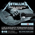 Metallica va susţine online un concert acustic caritabil